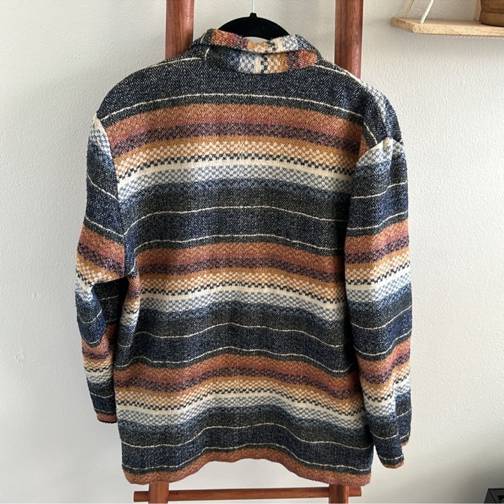 Vintage Knit Patterned Blazer Button Jacket - image 7